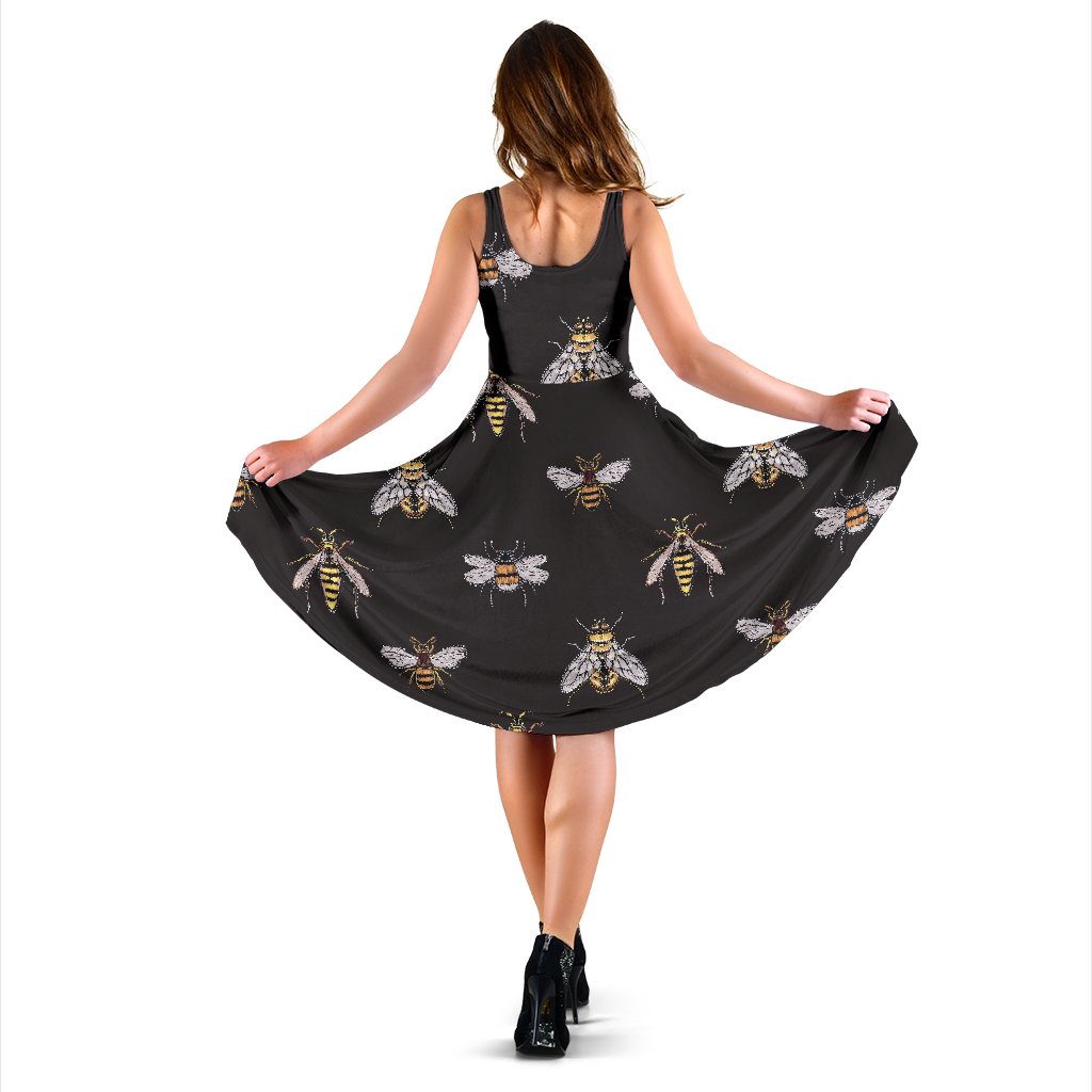 Bee Lovers Honey Gifts Pattern Print Dress-grizzshop