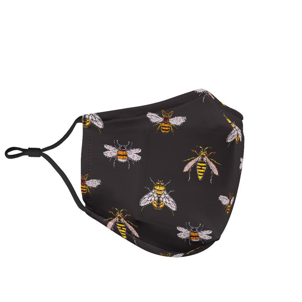 Bee Lovers Honey Gifts Pattern Print Face Mask-grizzshop