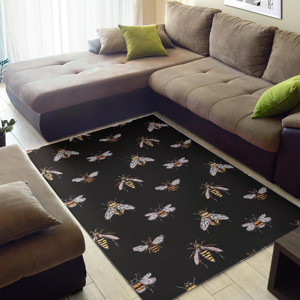 Bee Lovers Honey Gifts Pattern Print Floor Mat-grizzshop