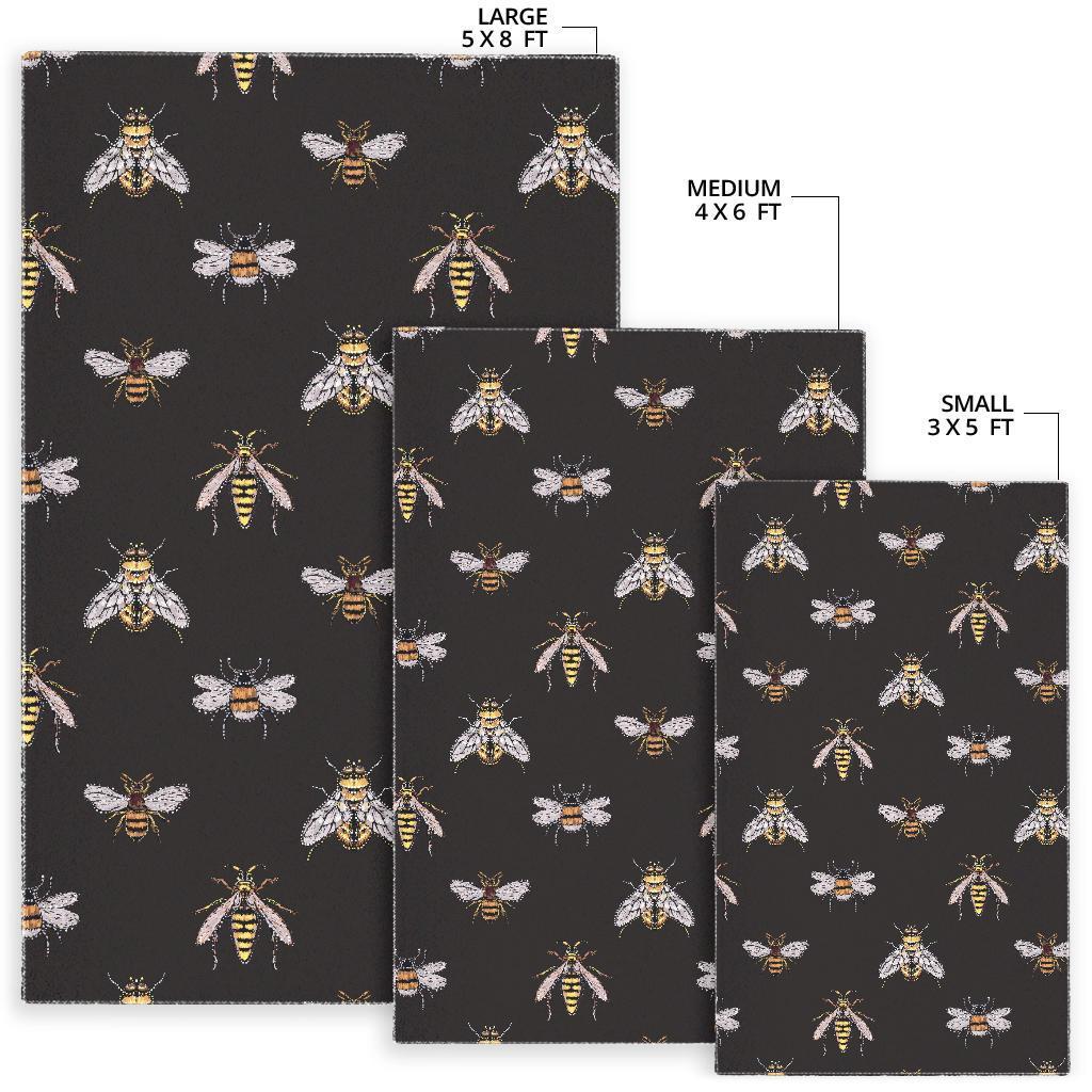 Bee Lovers Honey Gifts Pattern Print Floor Mat-grizzshop