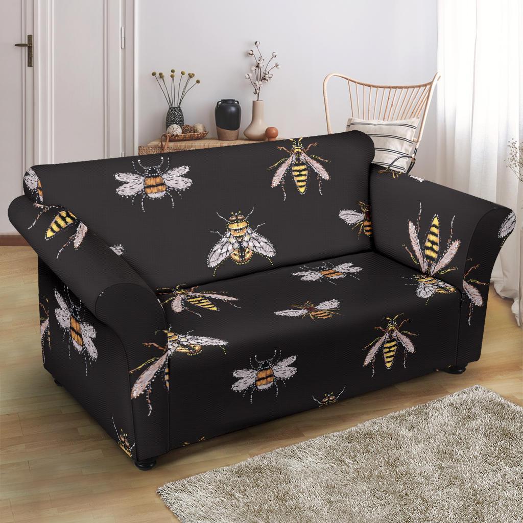 Bee Lovers Honey Gifts Pattern Print Loveseat Cover-grizzshop