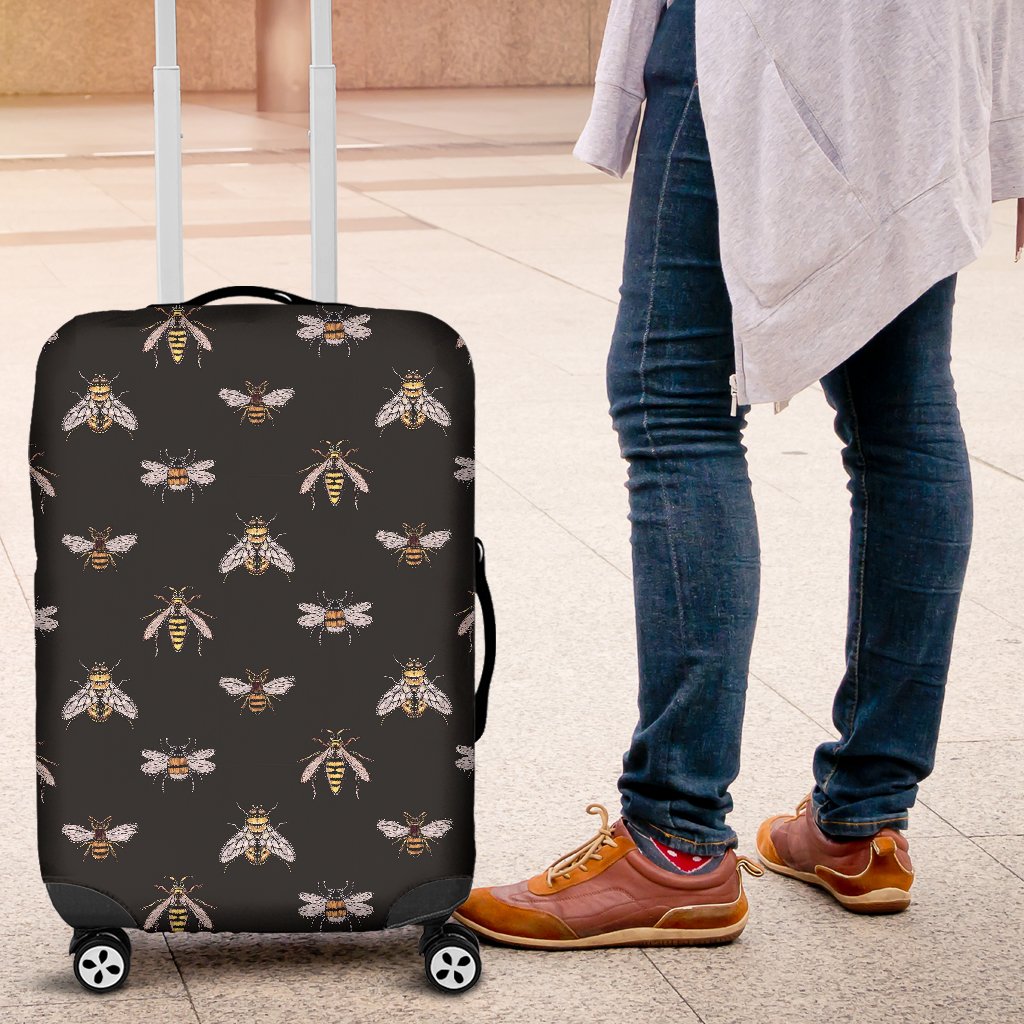 Bee Lovers Honey Gifts Pattern Print Luggage Cover Protector-grizzshop