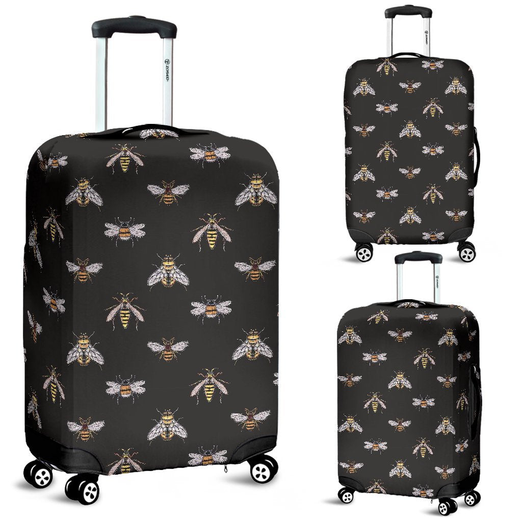 Bee Lovers Honey Gifts Pattern Print Luggage Cover Protector-grizzshop