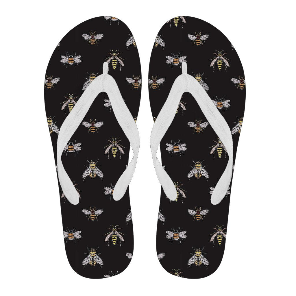 Bee Lovers Honey Gifts Pattern Print Men & Women Flip Flops-grizzshop