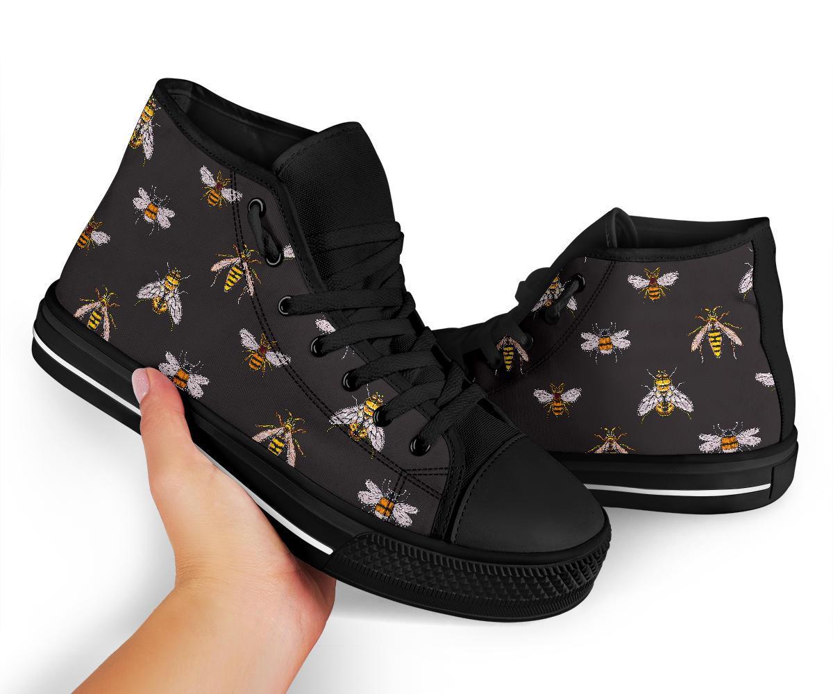 Bee Lovers Honey Gifts Pattern Print Men Women's High Top Shoes-grizzshop