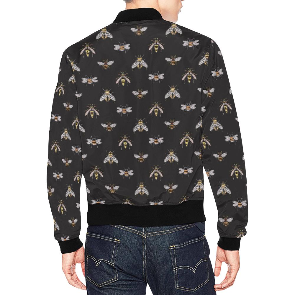 Bee Lovers Honey Gifts Pattern Print Men's Bomber Jacket-grizzshop