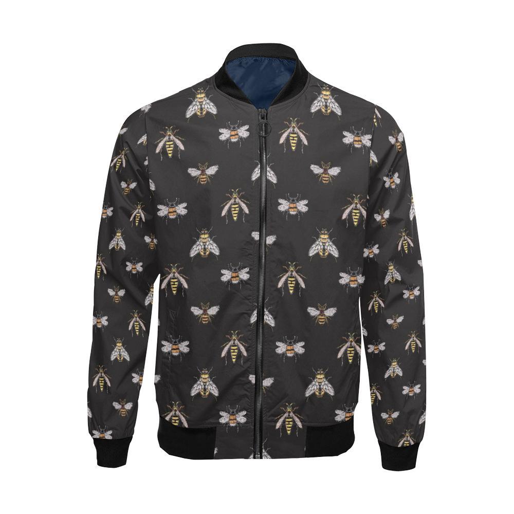 Bee Lovers Honey Gifts Pattern Print Men's Bomber Jacket-grizzshop