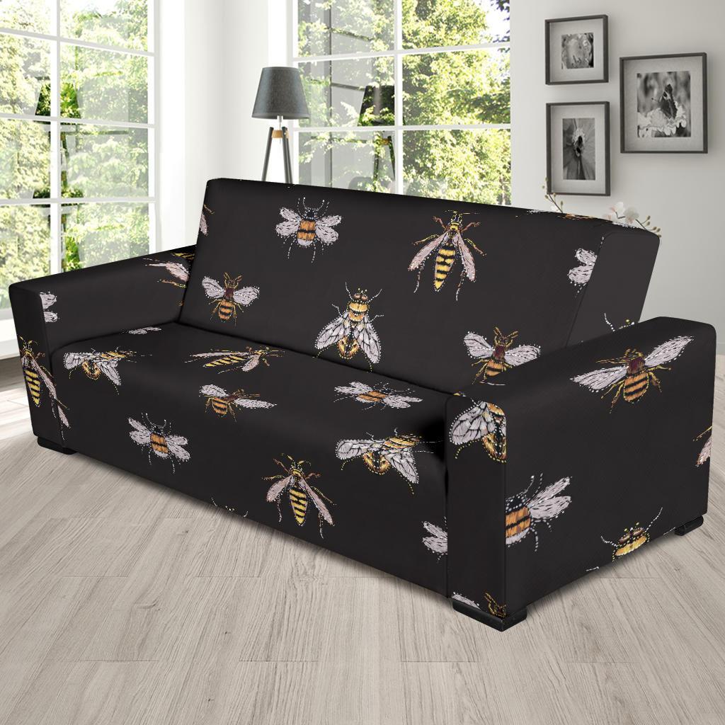 Bee Lovers Honey Gifts Pattern Print Sofa Covers-grizzshop