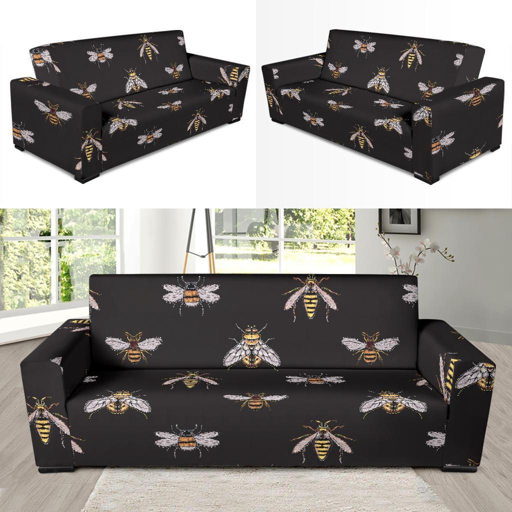 Bee Lovers Honey Gifts Pattern Print Sofa Covers-grizzshop