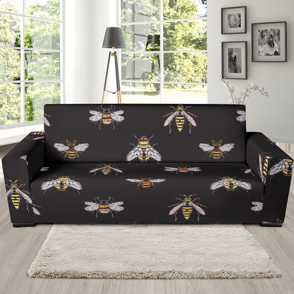 Bee Lovers Honey Gifts Pattern Print Sofa Covers-grizzshop