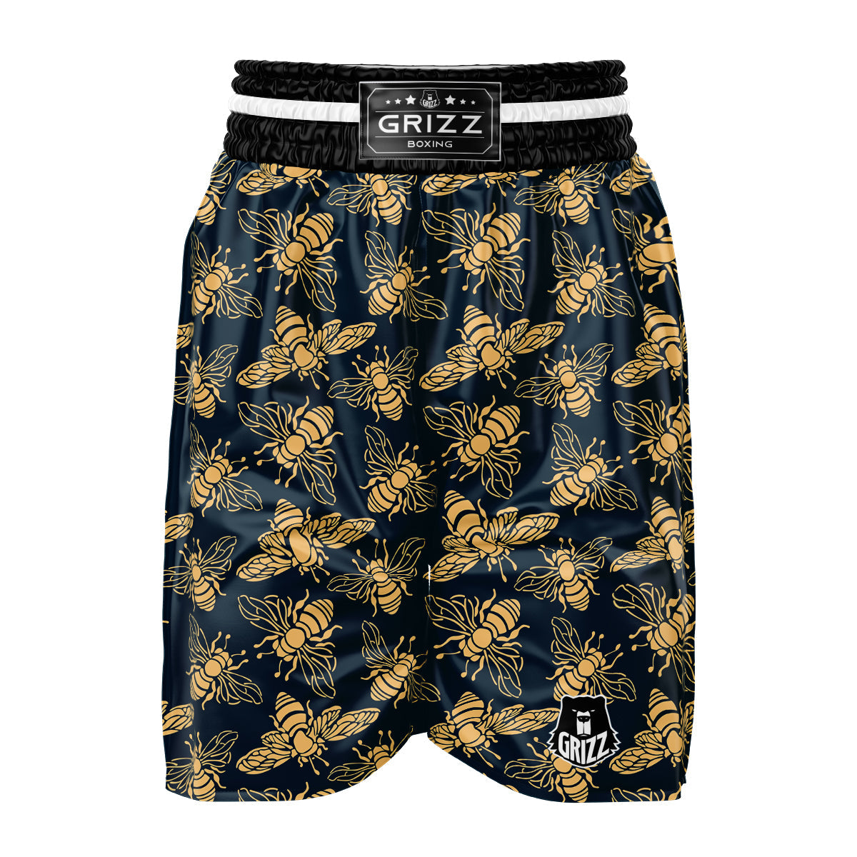 Bee Vintage Print Pattern Boxing Shorts-grizzshop