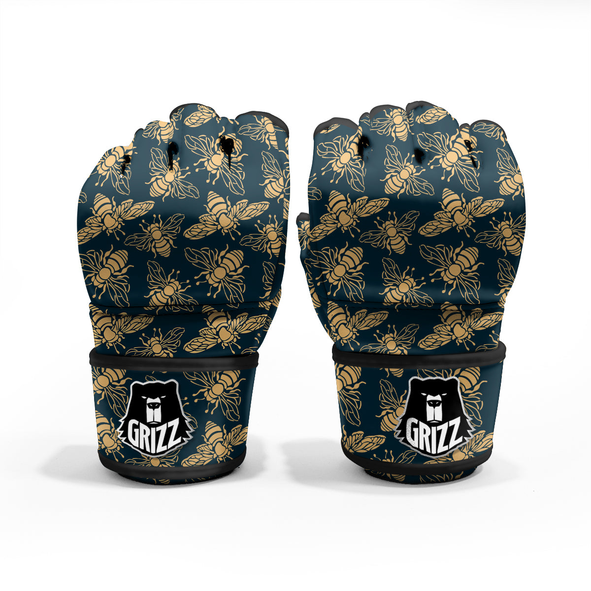 Bee Vintage Print Pattern MMA Gloves-grizzshop