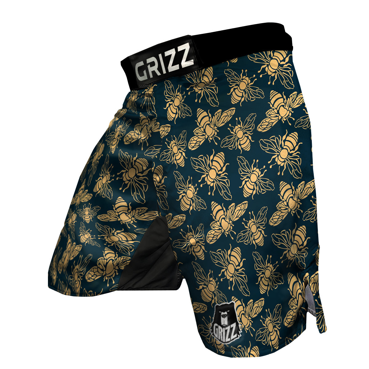 Bee Vintage Print Pattern MMA Shorts-grizzshop