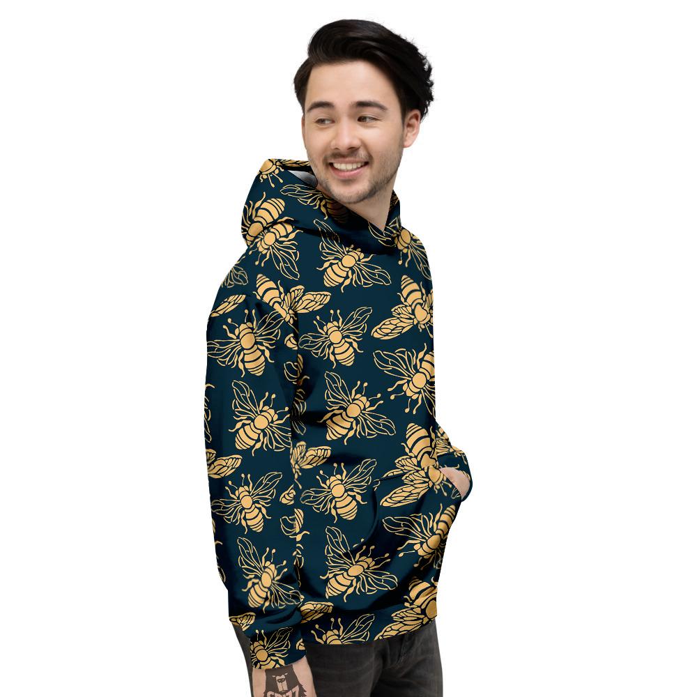 Bee Vintage Print Pattern Men's Hoodie-grizzshop