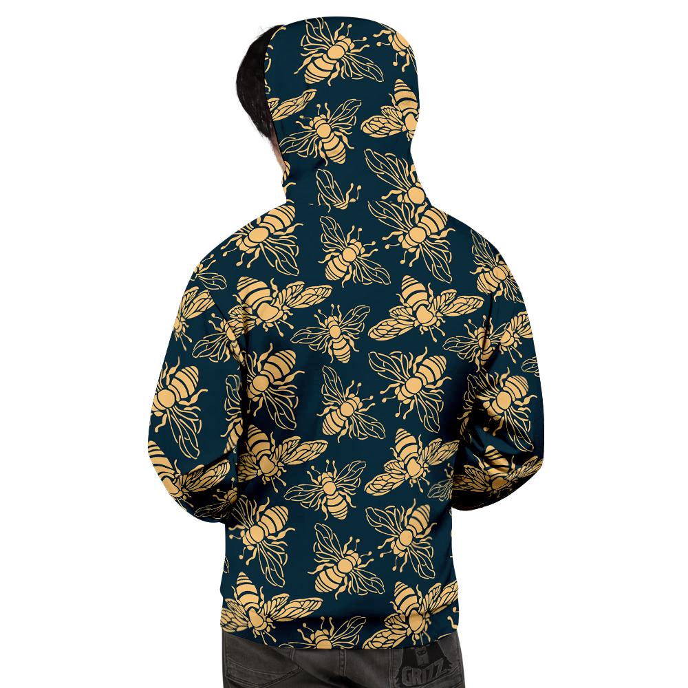 Bee Vintage Print Pattern Men's Hoodie-grizzshop