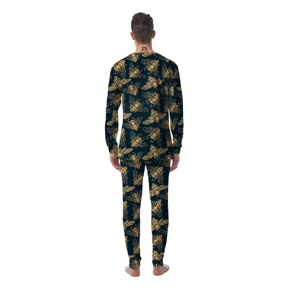 Bee Vintage Print Pattern Men's Pajamas-grizzshop