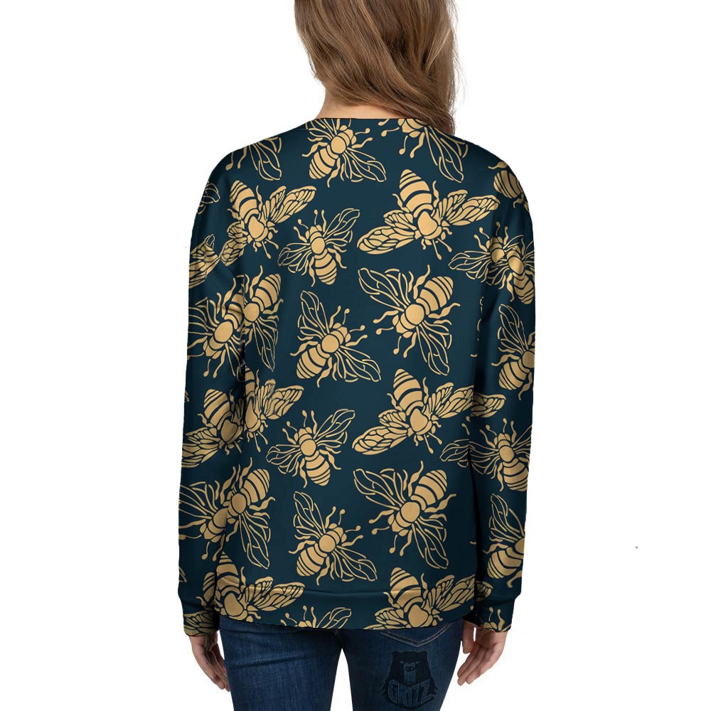 Bee Vintage Print Pattern Women's Sweatshirt-grizzshop