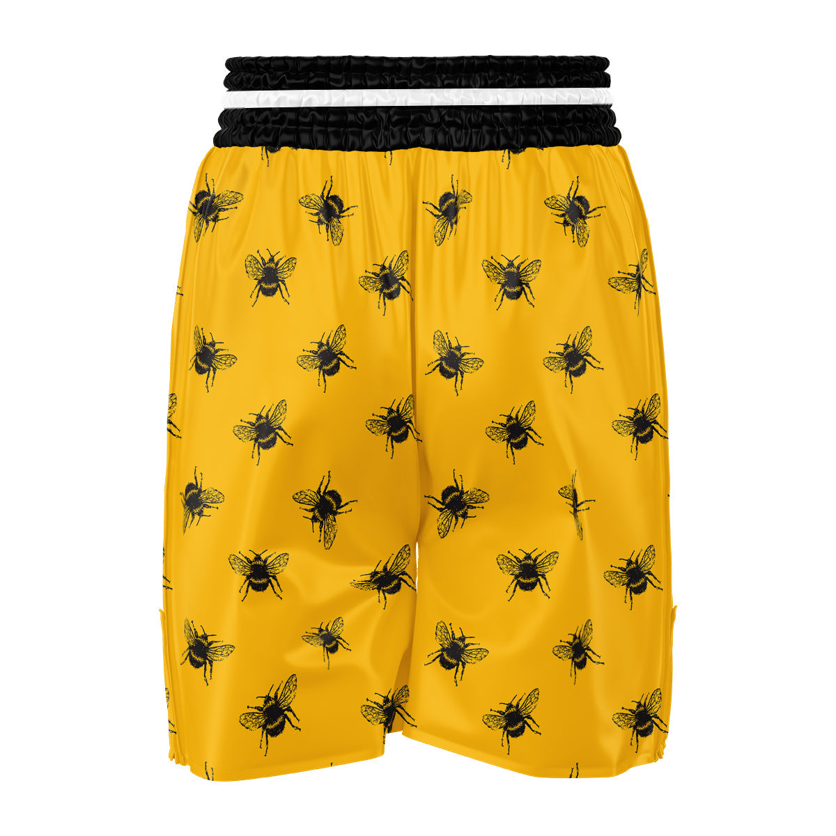 Bee Yellow Print Pattern Boxing Shorts-grizzshop