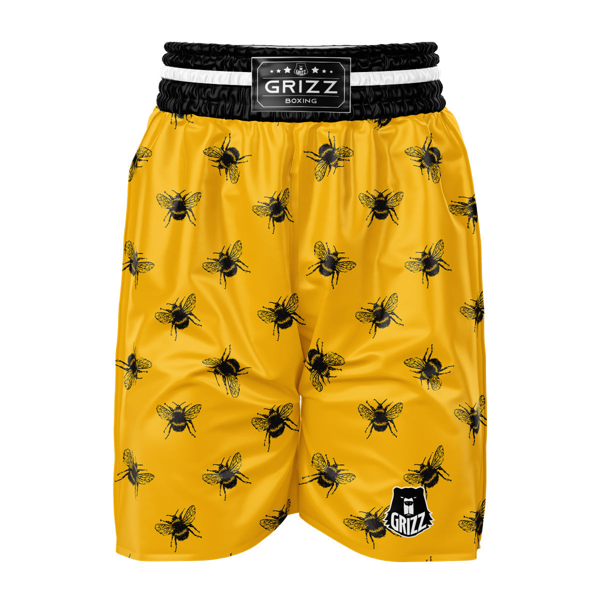 Bee Yellow Print Pattern Boxing Shorts-grizzshop