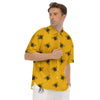 Bee Yellow Print Pattern Men's Short Sleeve Shirts-grizzshop