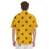 Bee Yellow Print Pattern Men's Short Sleeve Shirts-grizzshop