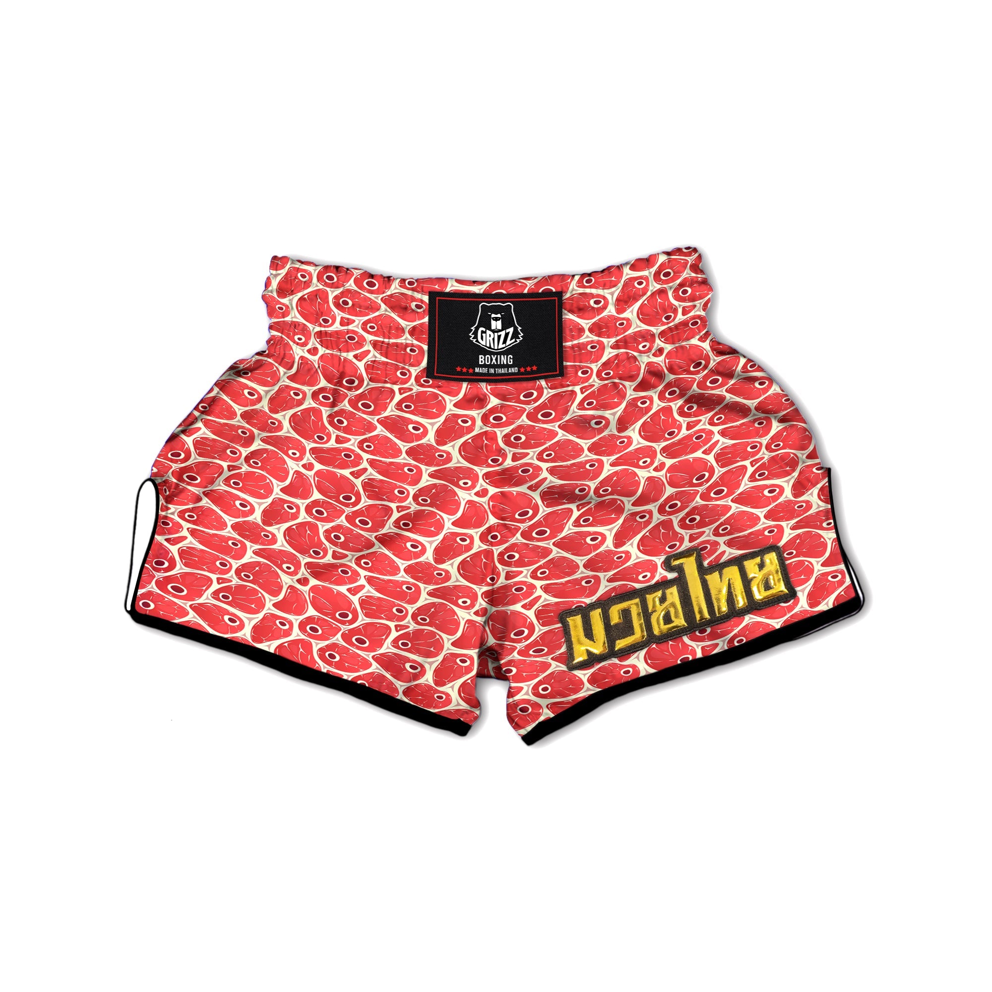 Beef Meat Print Pattern Muay Thai Boxing Shorts-grizzshop