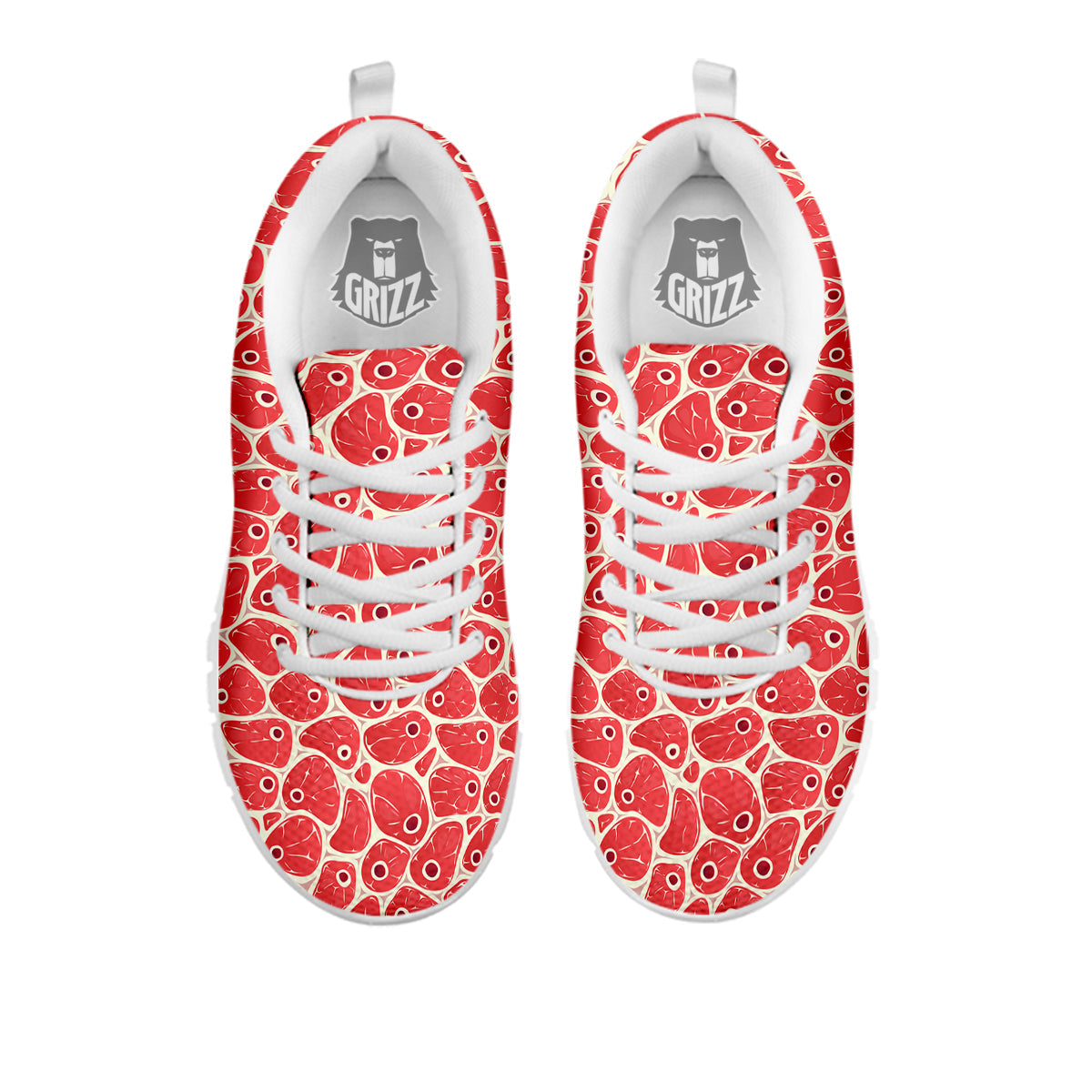 Beef Meat Print Pattern White Sneaker-grizzshop