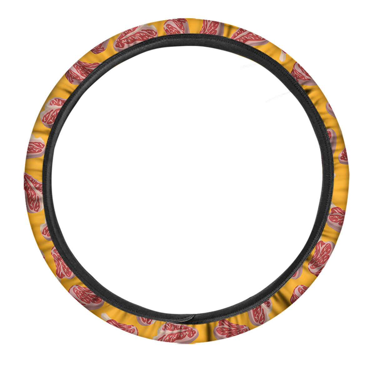 Beef Meat Steak Print Pattern Car Steering Wheel Cover-grizzshop