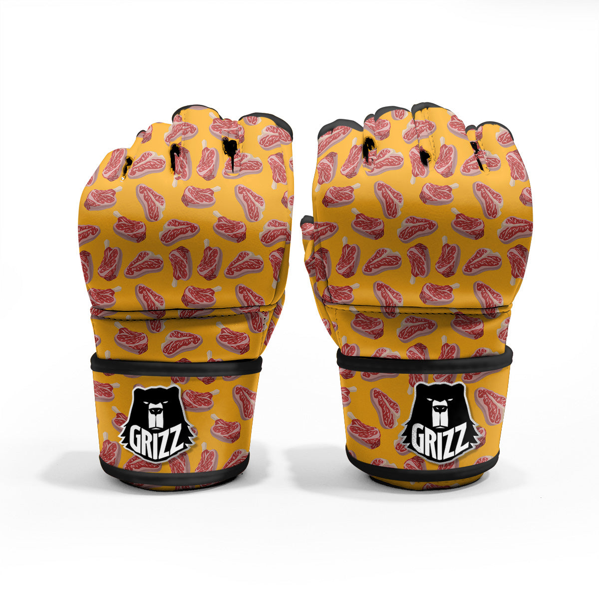 Beef Meat Steak Print Pattern MMA Gloves-grizzshop