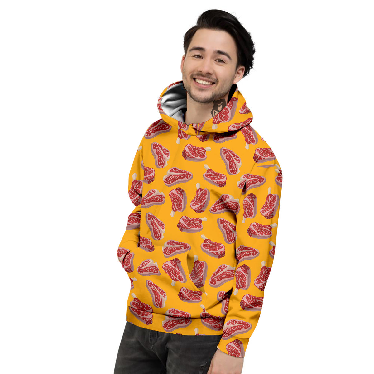 Beef Meat Steak Print Pattern Men's Hoodie-grizzshop
