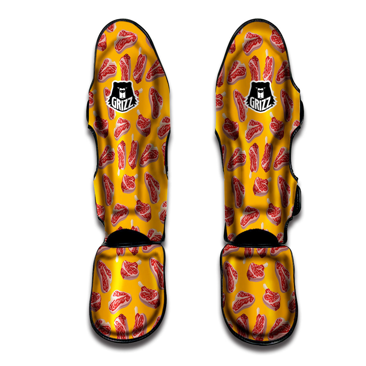 Beef Meat Steak Print Pattern Muay Thai Shin Guards-grizzshop