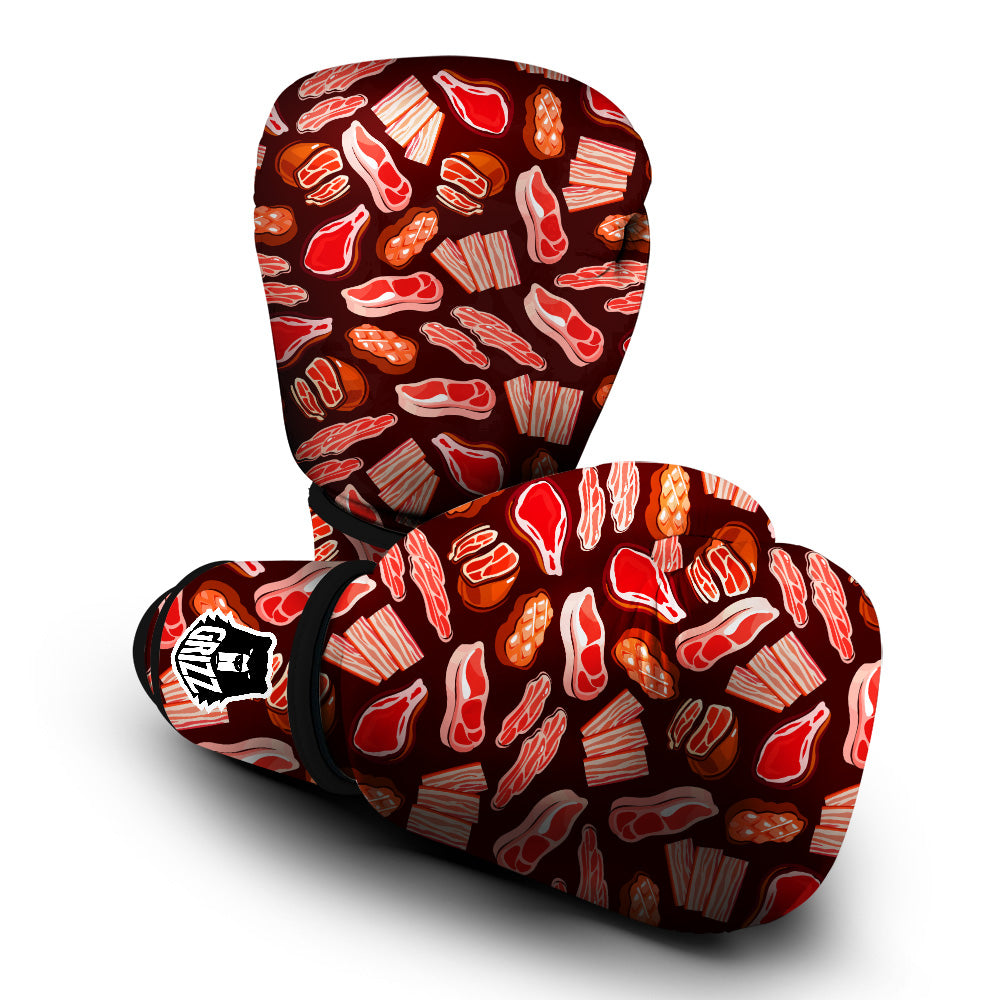 Beef Steaks Print Pattern Boxing Gloves-grizzshop