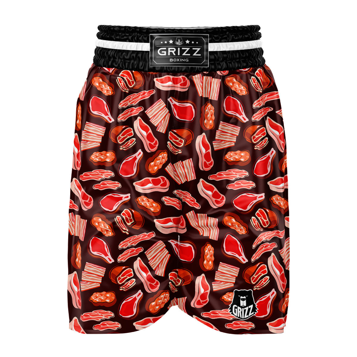Beef Steaks Print Pattern Boxing Shorts-grizzshop
