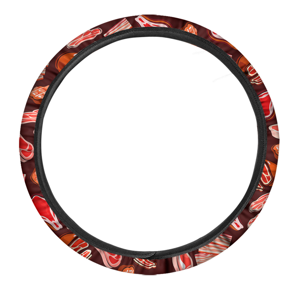 Beef Steaks Print Pattern Car Steering Wheel Cover-grizzshop
