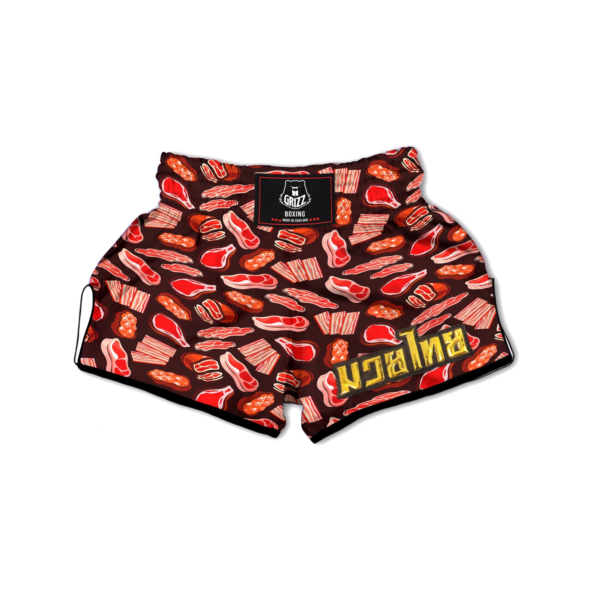Beef Steaks Print Pattern Muay Thai Boxing Shorts-grizzshop