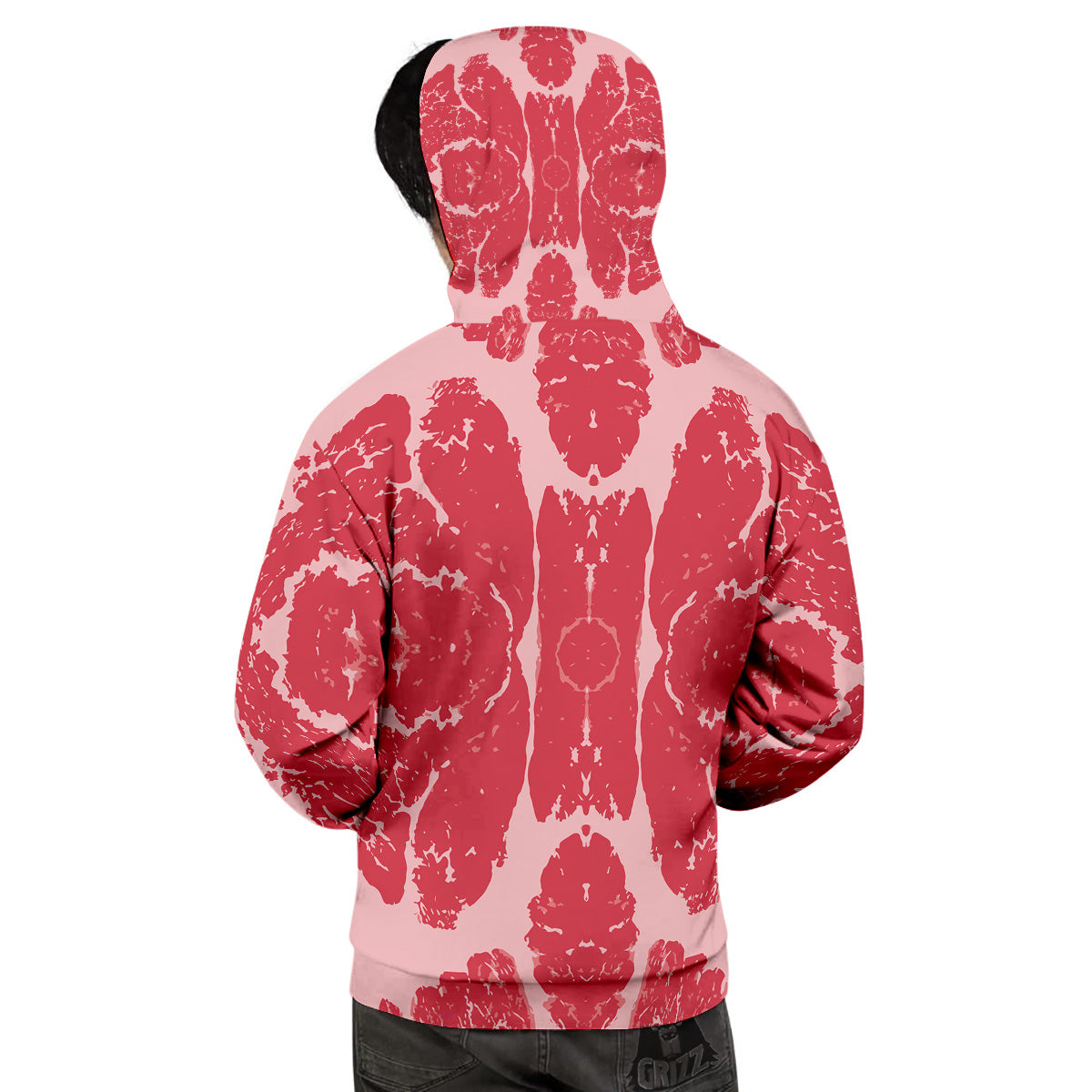 Beef Texture Print Pattern Men's Hoodie-grizzshop