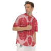 Beef Texture Print Pattern Men's Short Sleeve Shirts-grizzshop