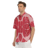 Beef Texture Print Pattern Men's Short Sleeve Shirts-grizzshop