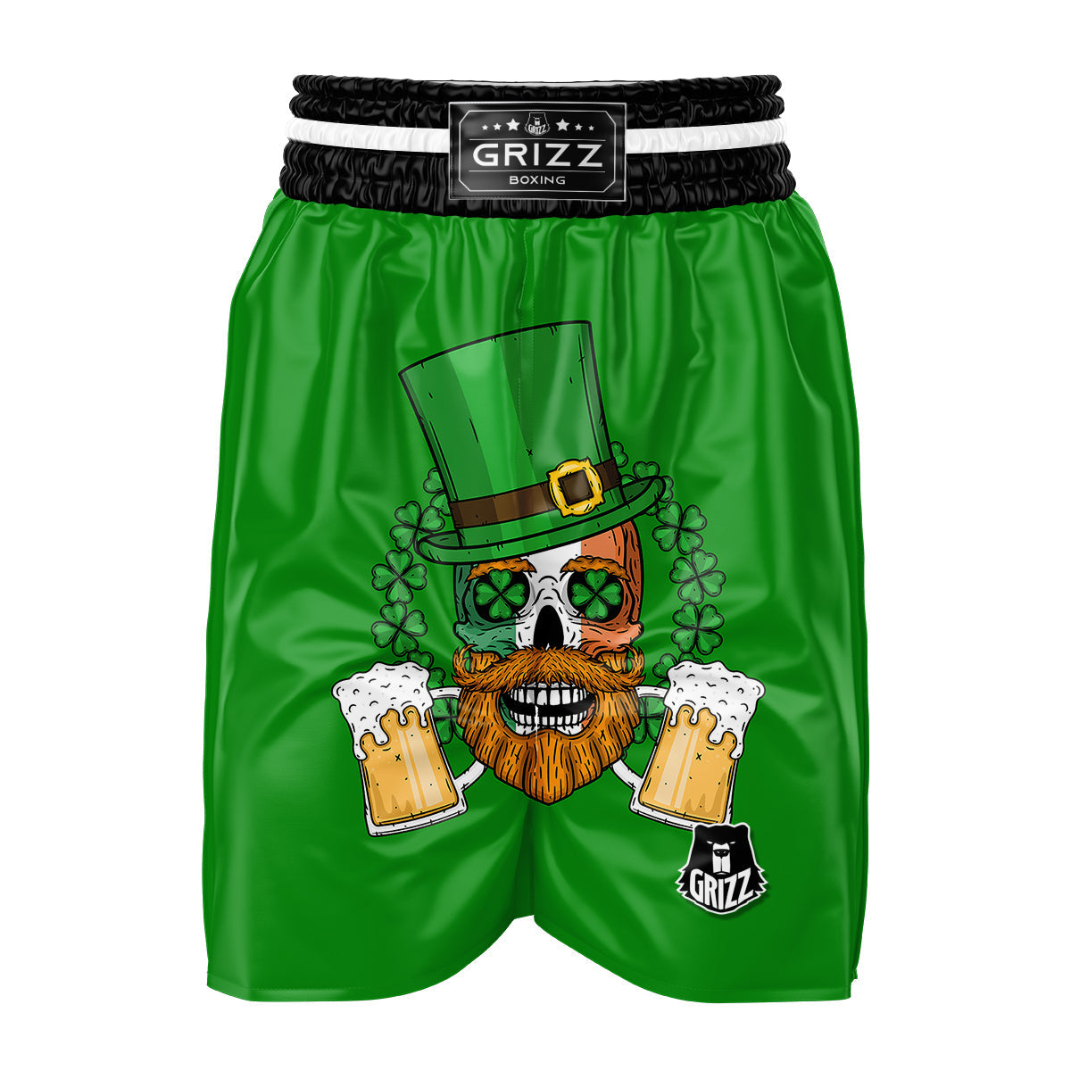 Beer And Clover St. Patrick's Day Print Boxing Shorts-grizzshop