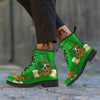 Beer And Clover St. Patrick's Day Print Leather Boots-grizzshop