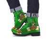 Beer And Clover St. Patrick's Day Print Leather Boots-grizzshop