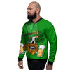 Beer And Clover St. Patrick's Day Print Men's Bomber Jacket-grizzshop