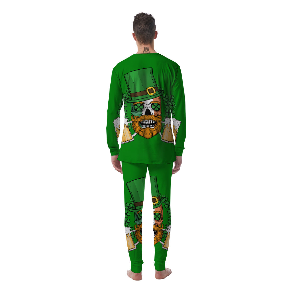 Beer And Clover St. Patrick's Day Print Men's Pajamas-grizzshop