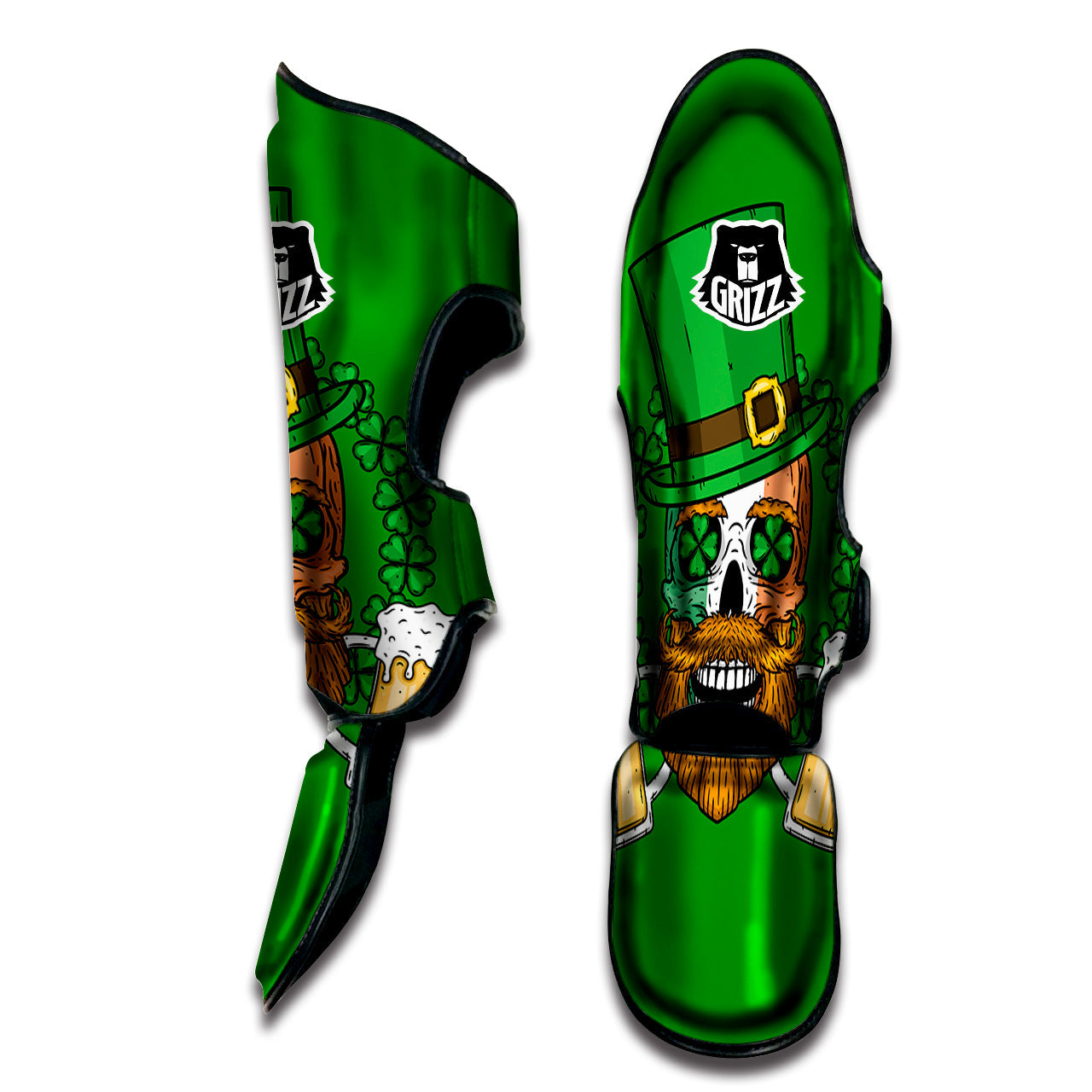 Beer And Clover St. Patrick's Day Print Muay Thai Shin Guards-grizzshop