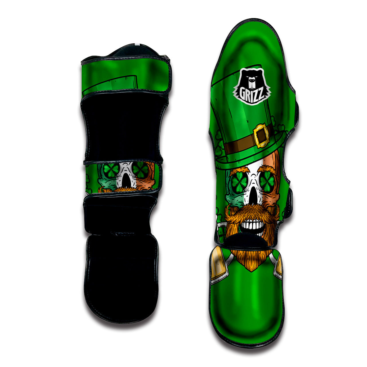 Beer And Clover St. Patrick's Day Print Muay Thai Shin Guards