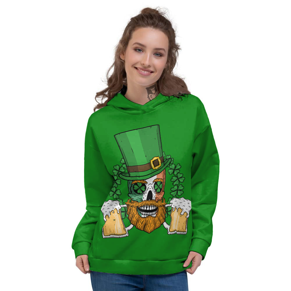 Beer And Clover St. Patrick's Day Print Women's Hoodie-grizzshop