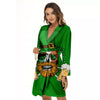 Beer And Clover St. Patrick's Day Print Women's Robe-grizzshop