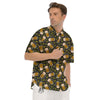 Beer And Hop Cone Leaf Print Pattern Men's Short Sleeve Shirts-grizzshop