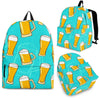 Beer Blue Pattern Print Backpack-grizzshop