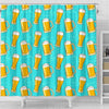 Beer Blue Pattern Print Bathroom Shower Curtain-grizzshop